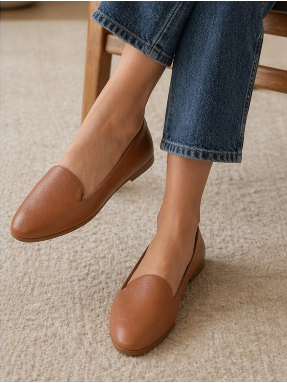 Birdies Starling Leather Slip On Slipper Flats Sz 9.5 Brown